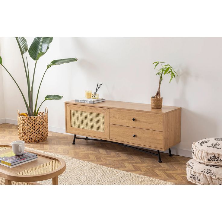TV-taso Linento Furniture Nala, luonnollinen puu