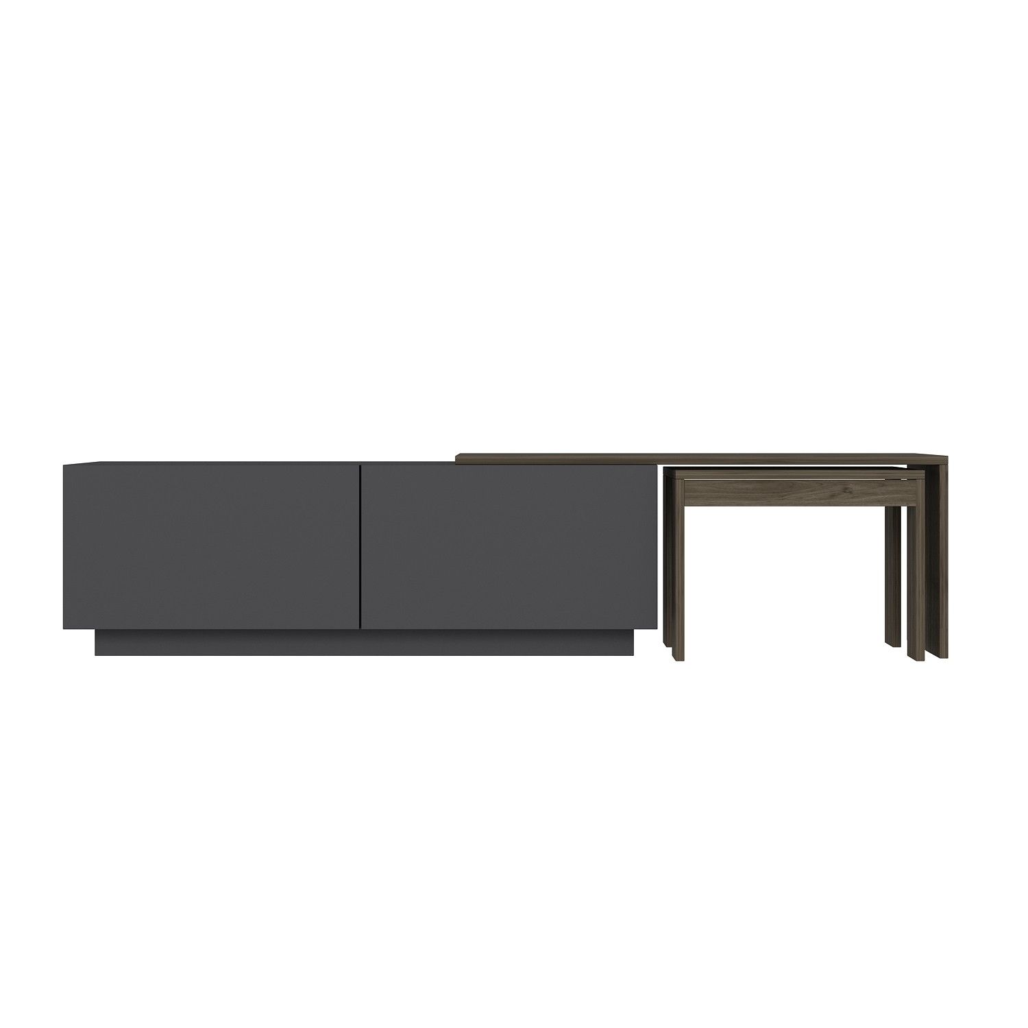 TV-taso Linento Furniture Oslo, antrasiitti/pähkinä