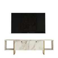 TV-taso Linento Furniture Vg30, valkoinen/kulta