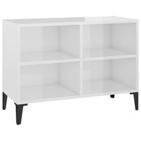 TV-taso metallijaloilla korkeakiilto valkoinen 69,5x30x50 cm (05938)