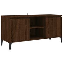 TV-taso metallijaloilla ruskea tammi 103,5x35x50 cm (13163)