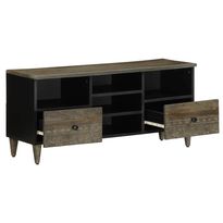 TV-taso musta 100x33x46 cm täysi mangopuu (17810)