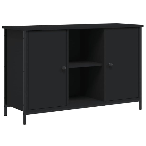 TV-taso musta 100x35x65 cm tekninen puu (32778)