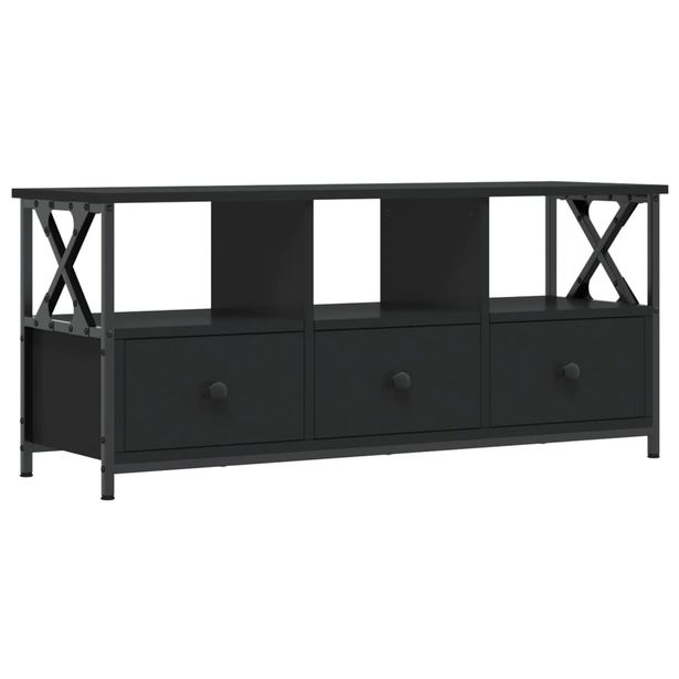 TV-taso musta 102x33x45 cm tekninen puu ja rauta (31788)