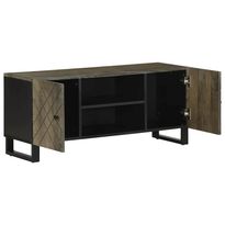 TV-taso musta 105x33x46 cm täysi mangopuu (17684)