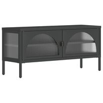 TV-taso musta 105x35x50 cm lasi ja teräs (52998)