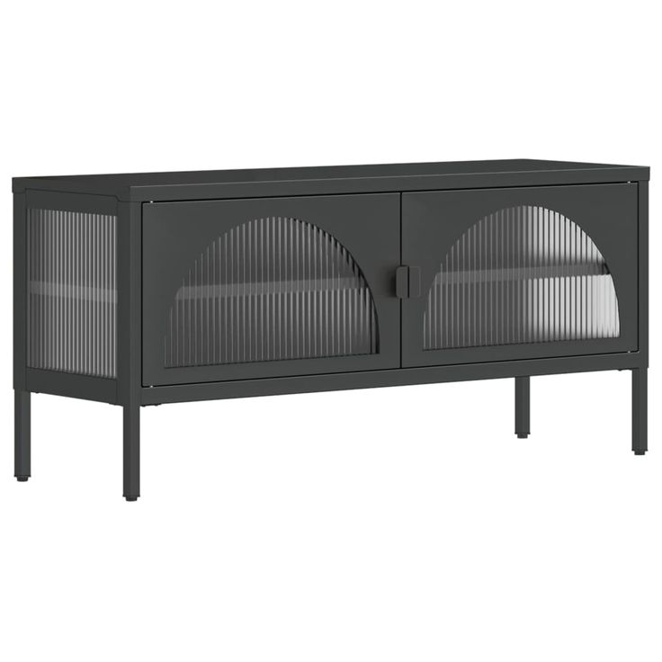 TV-taso musta 105x35x50 cm lasi ja teräs (52998)