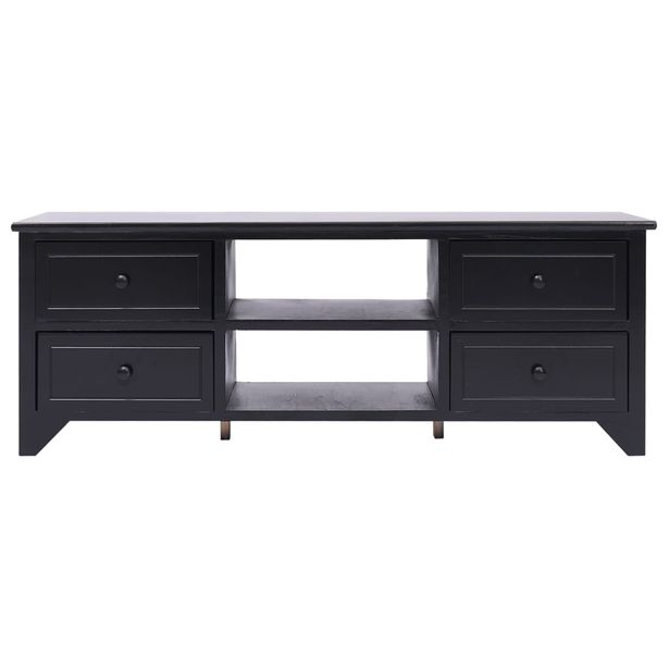 TV-taso musta 108x30x40 cm täysi keisaripuu (38518)