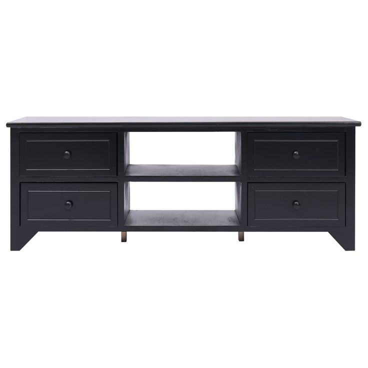 TV-taso musta 108x30x40 cm täysi keisaripuu (38518)