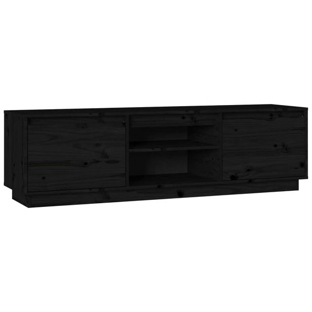 TV-taso musta 140x35x40 cm täysi mänty (40414)