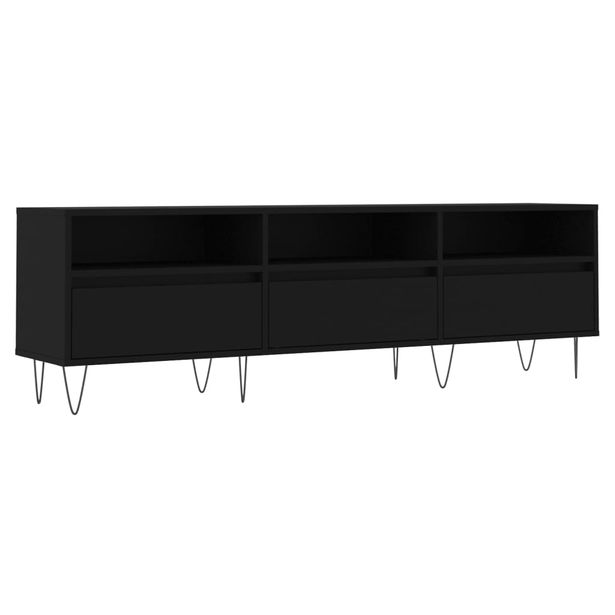 TV-taso musta 150x30x44,5 cm tekninen puu (31277)