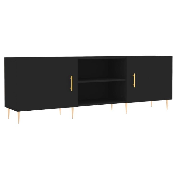 TV-taso musta 150x30x50 cm tekninen puu (29085)