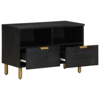 TV-taso musta 70x33x46 cm tekninen puu (17649)