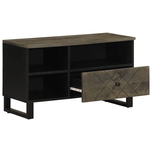 TV-taso musta 80x33x46 cm täysi mangopuu (17701)