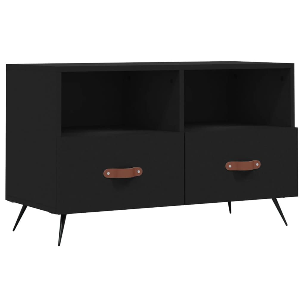 TV-taso musta 80x36x50 cm tekninen puu (28941)