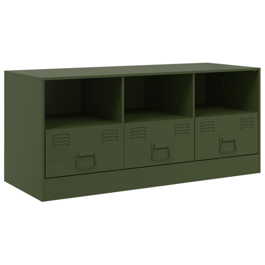 TV-taso oliivinvihreä 99x39x44 cm teräs (41737)