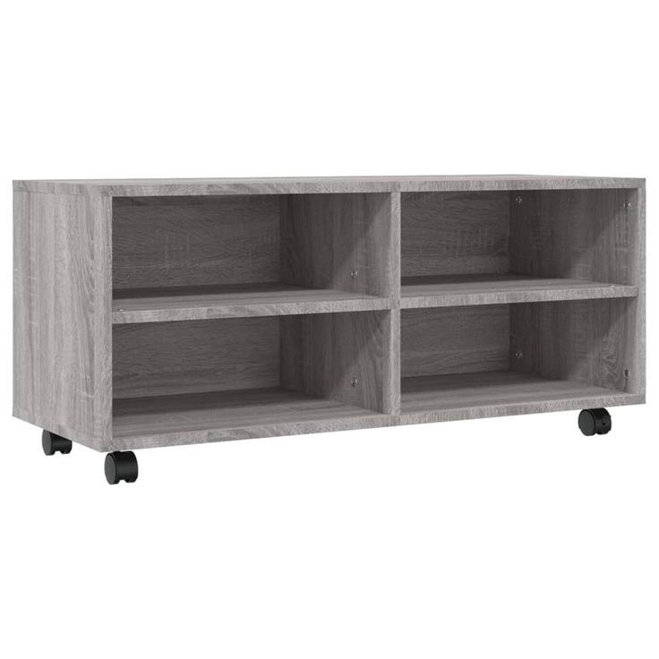TV-taso rullapyörillä harmaa Sonoma 90x35x35 cm tekninen puu (15259)