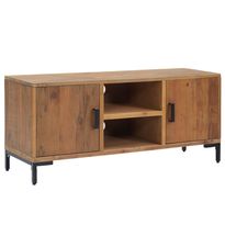 TV-taso ruskea 110x35x48 cm täysi mänty (49917)