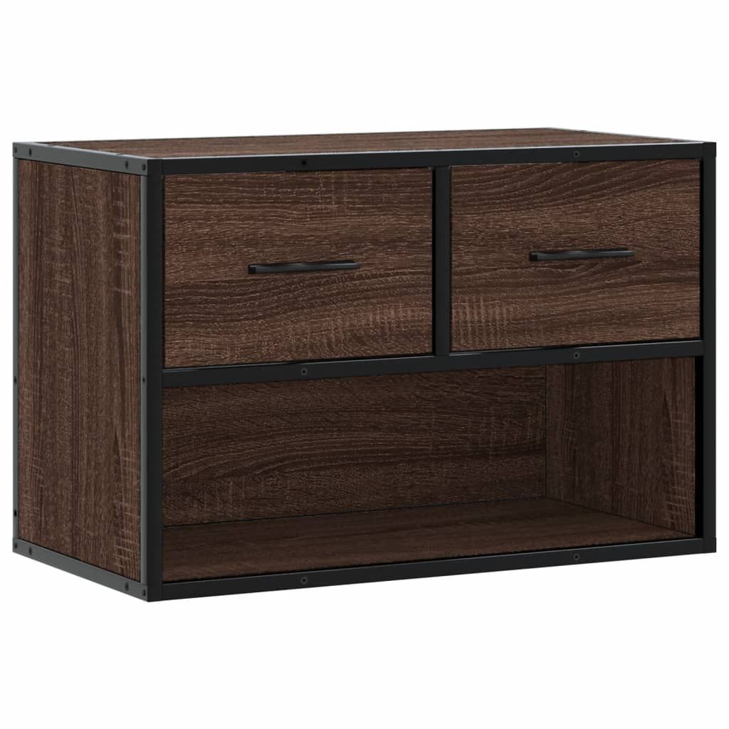 TV-taso ruskea tammi 60x31x39,5 cm tekninen puu ja metalli (48913)