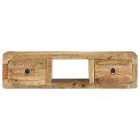 TV-taso seinäkiinnityksellä 100x32x25 cm Massiivipuuta Karkea Mango (04525)