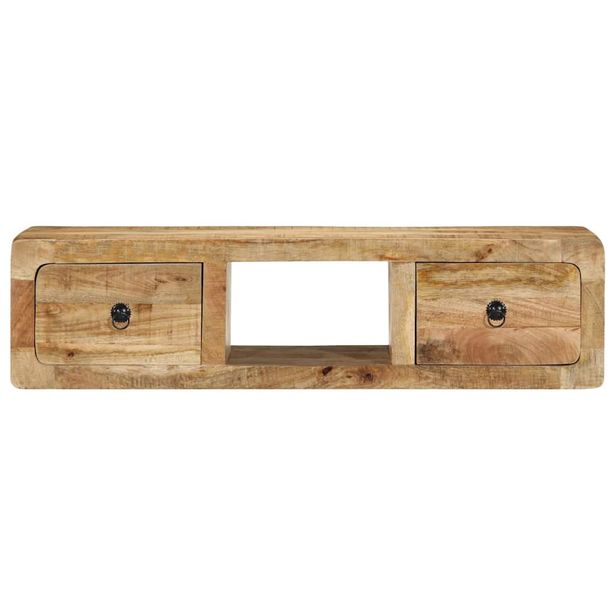 TV-taso seinäkiinnityksellä 100x32x25 cm Massiivipuuta Karkea Mango (04525)