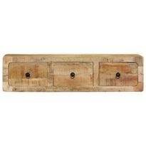 TV-taso seinäkiinnityksellä 100x32x25 cm Massiivipuuta Karkea Mango (04527)