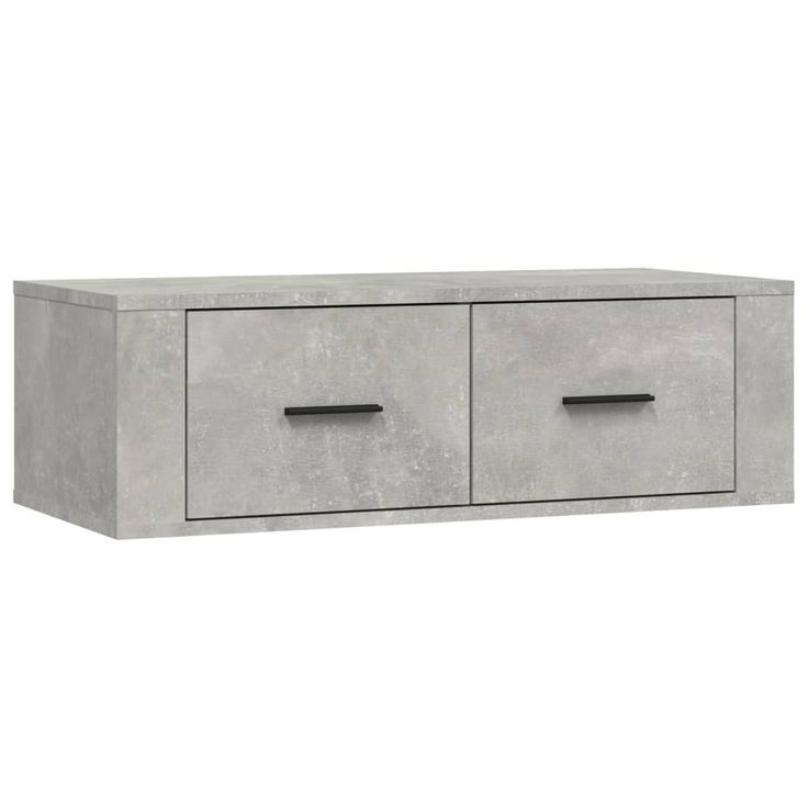 TV-taso seinälle betoninharmaa 80x36x25 cm tekninen puu (16836)