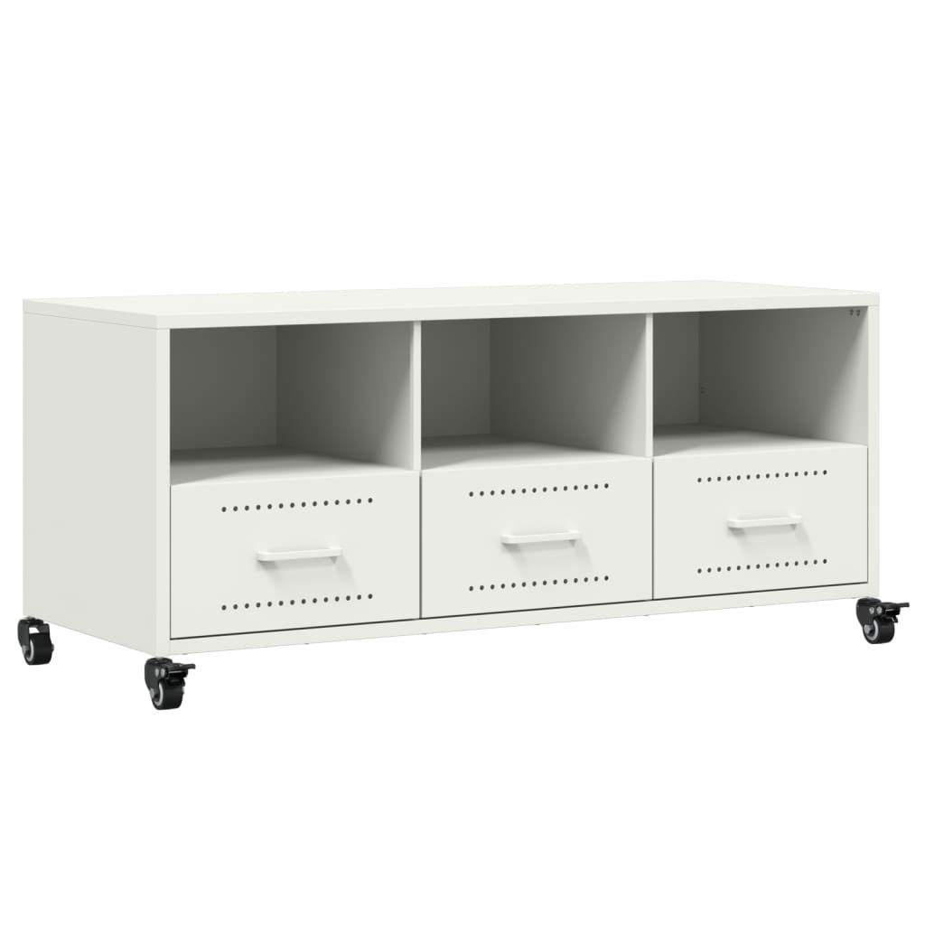 TV-taso valkoinen 100,5x39x43,5 cm teräs (46697)