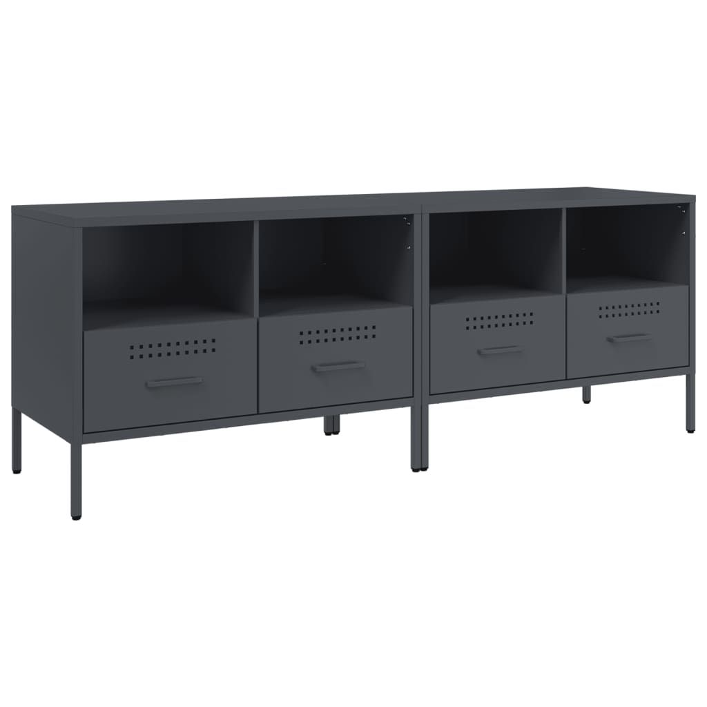 TV-tasot 2 kpl antrasiitti 68x39x50,5 cm teräs (43047)