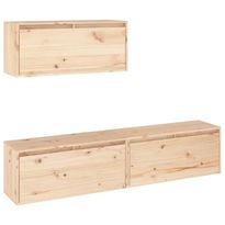 TV-taso, 3 kpl, täysi mänty, eri värejä (13494)