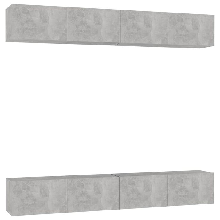 TV-tasot 4 kpl betoninharmaa 100x30x30 cm tekninen puu (79061)