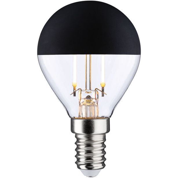 LED-pääpeililamppu Paulmann Modern Classic Edition Drop, 230V, E14, 250lm, 2.5W, 2700K, mattamusta