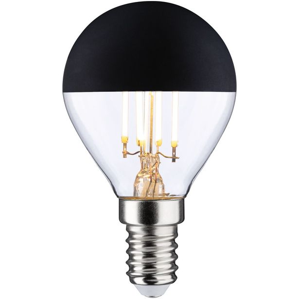 LED-pääpeililamppu Paulmann Modern Classic Edition Drop, 230V, E14, 470lm, 4.5W, 2700K, himmennettävä, mattamusta