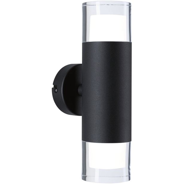 Seinä-/kattovalaisin Paulmann Kame, IP44, 3000K, 2x460lm, 230V, 2x4W, signaalimusta