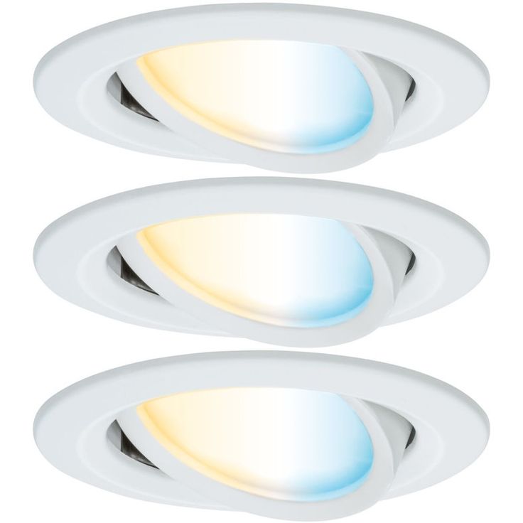 Upotettava LED-valaisin Paulmann Nova Coin, pyöreä, 84mm, 50, säädettävä värilämpötila, 3x6W, 3x500lm, 230V, alumiini, mattavalkoinen