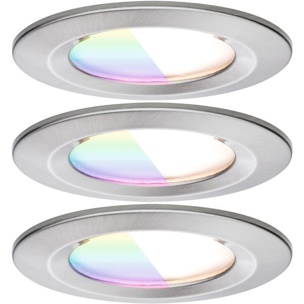 Upotettava LED-valaisin Paulmann Nova Coin, pyöreä, IP44, 78mm, RGBW+, 3x6W, 3x500lm, 230V, alumiini