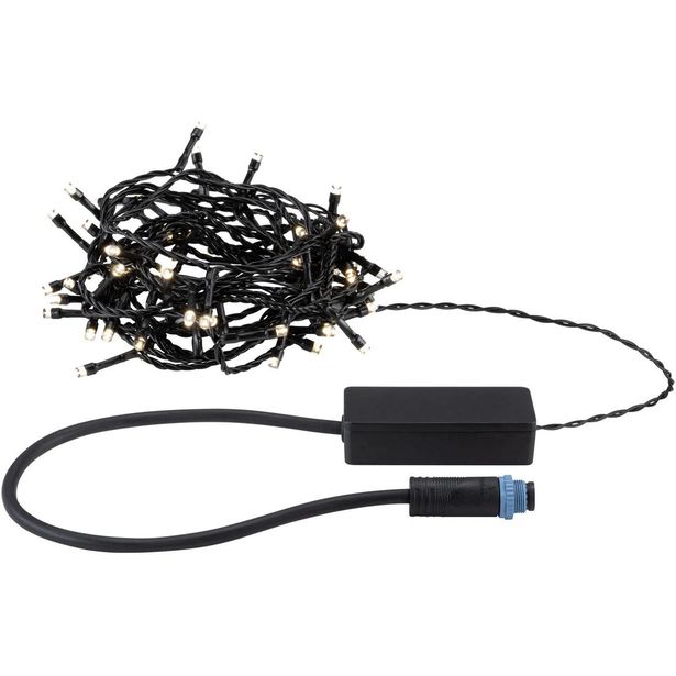 LED-valoketju Paulmann Plug & Shine Yuna, 3000K, IP44, musta