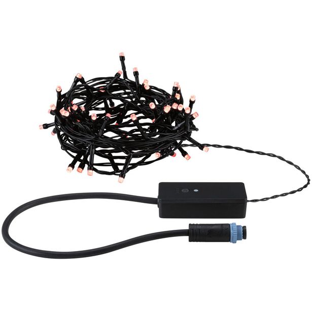 LED-valoketju Paulmann Plug & Shine Yuna, RGB, IP44, musta