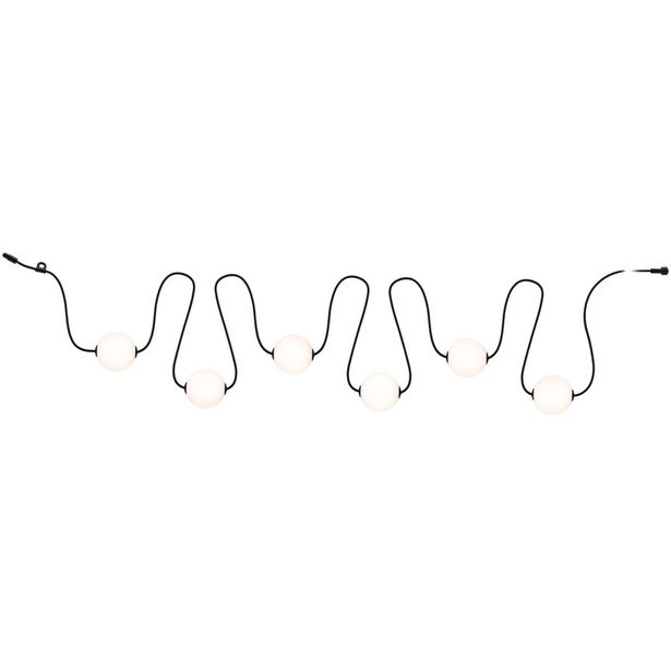 LED-valoketjusetti Paulmann Solar Taina, IP67, 3000K, 5.8m, 6x60lm, musta