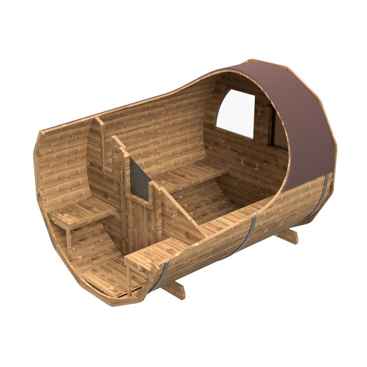 Tynnyrisauna SpaDealers, vaakamallinen, Ø 200 X 260 cm, lämpöpuu