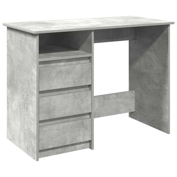 Työpöytä betoninharmaa 102x50x75 cm tekninen puu (60466)