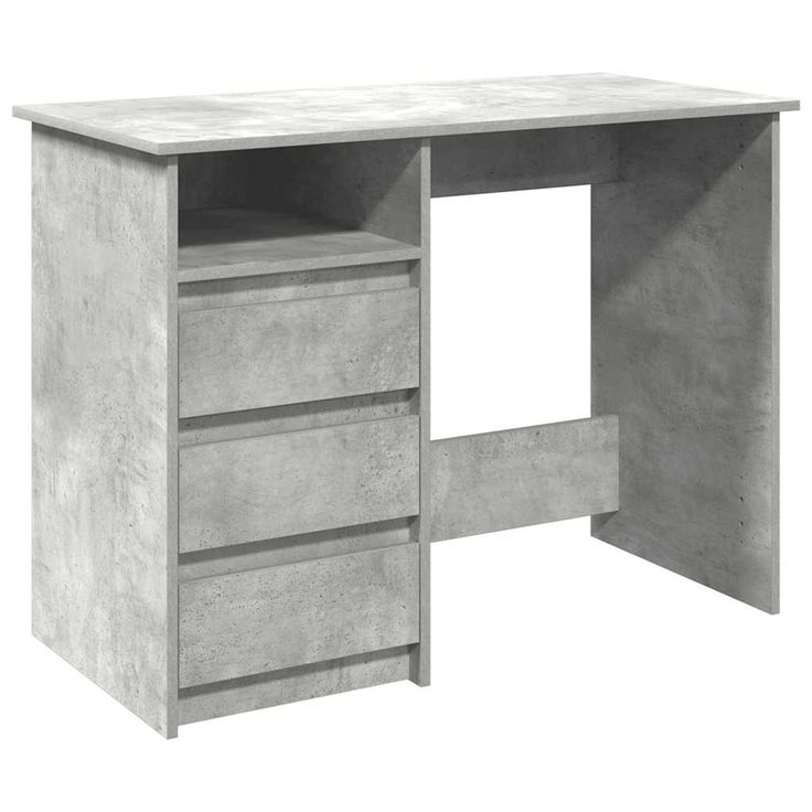 Työpöytä betoninharmaa 102x50x75 cm tekninen puu (60466)