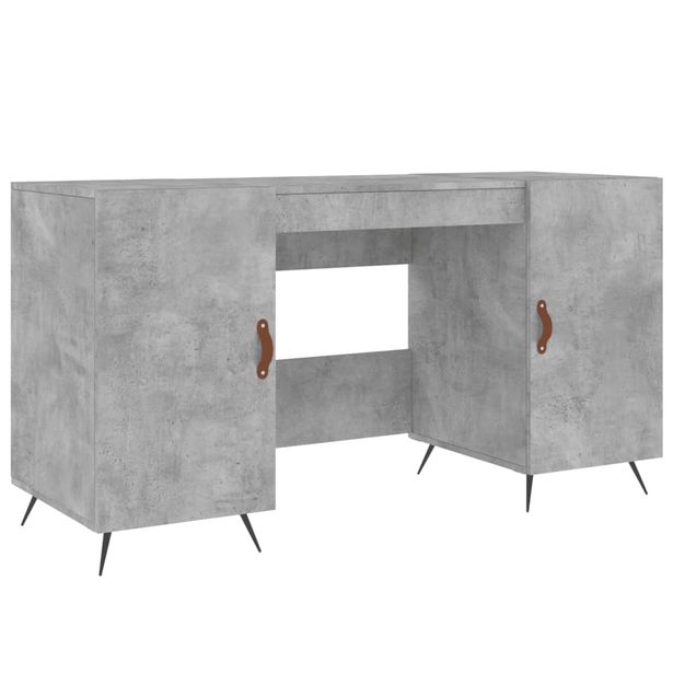Työpöytä betoninharmaa 140x50x75 cm tekninen puu (29520)