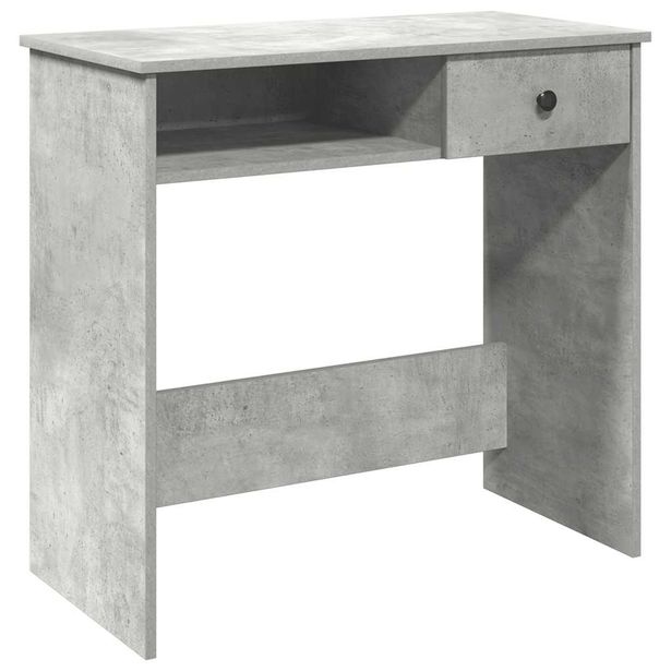 Työpöytä betoninharmaa 80x40x75 cm lastulevy (60475)