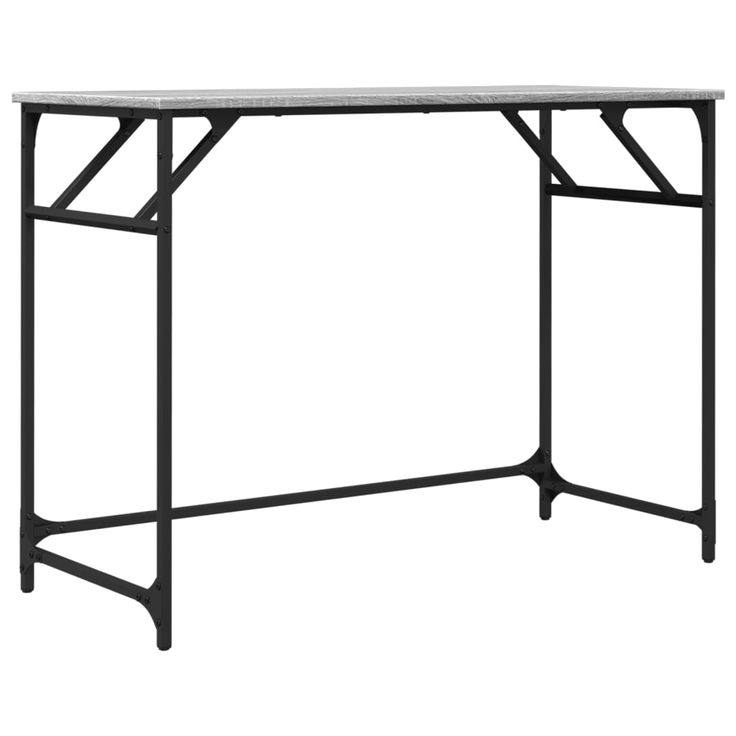 Työpöytä harmaa Sonoma 100x45x76 cm tekninen puu ja teräs (42269)