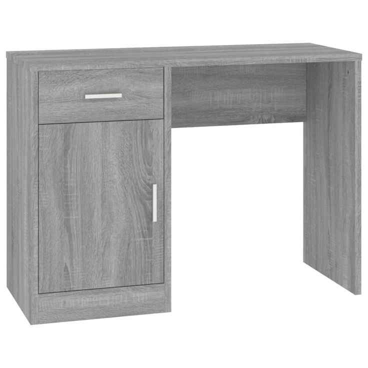 Työpöytä laatikolla ja kaapilla harmaa Sonoma 100x40x73 cm puu (42657)