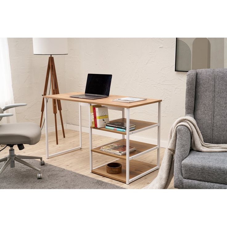 Työpöytä Linento Furniture Venga, valkoinen/atlassetri, 120cm