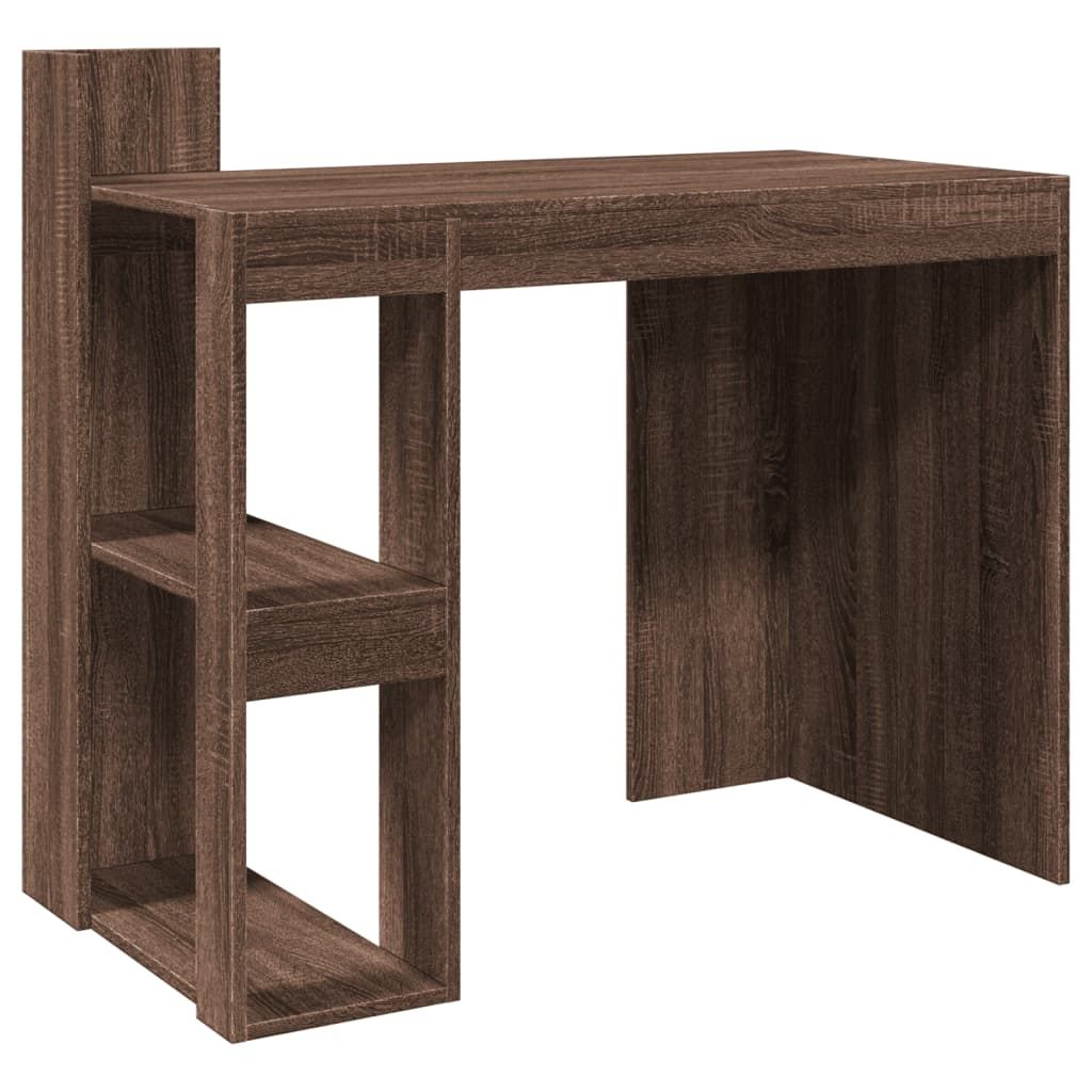 Työpöytä ruskea tammi 103,5x56,5x94 cm tekninen puu (47981)