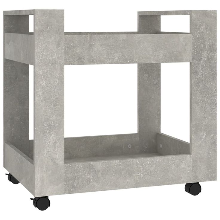Työpöytävaunu betoninharmaa 60x45x60 cm tekninen puu (16604)