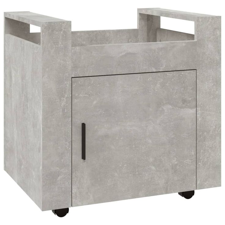 Työpöytävaunu betoninharmaa 60x45x60 cm tekninen puu (16612)